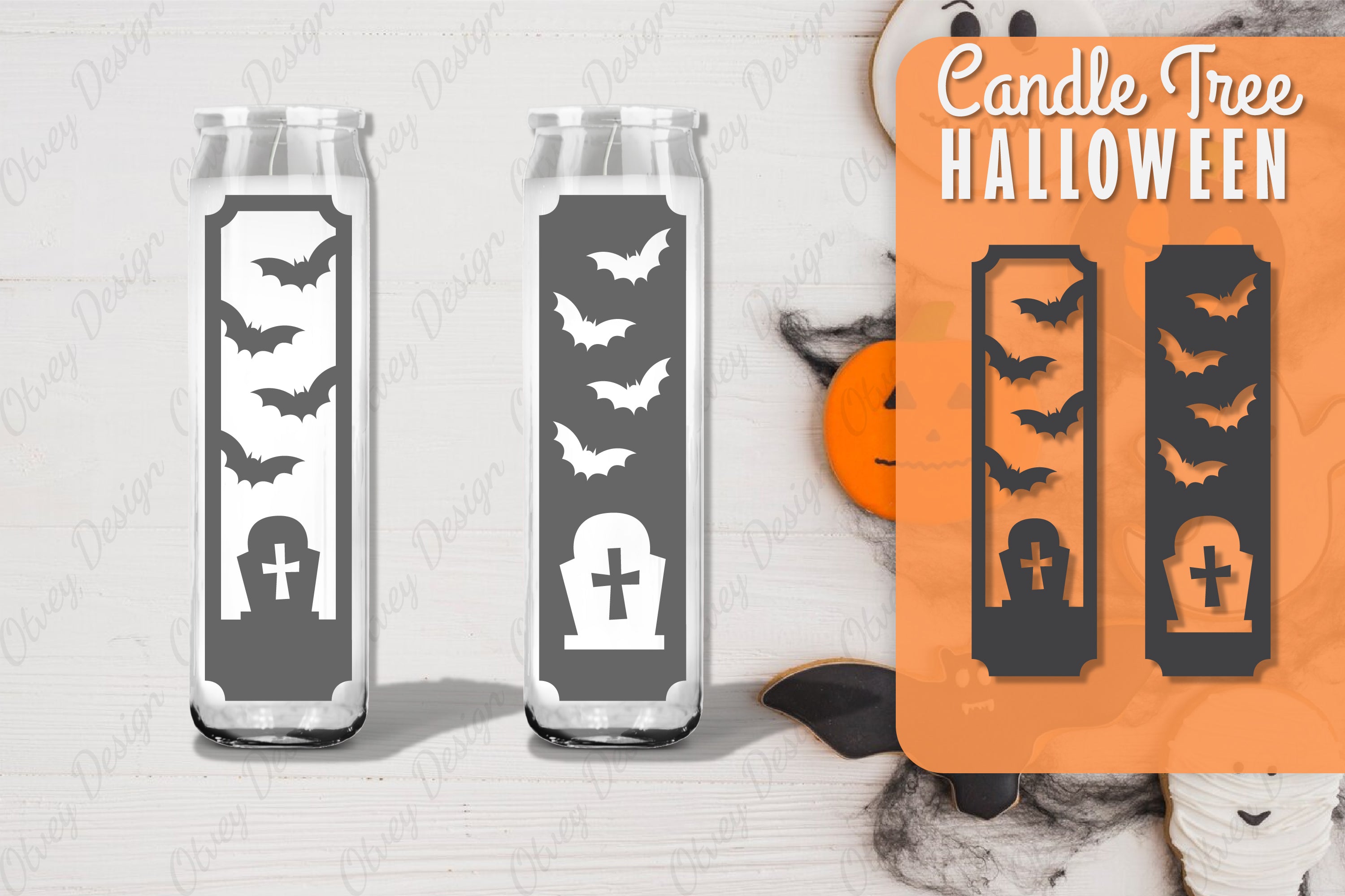 Halloween Candle Tree Design SVG Bundle 5 - CraftNest - Digital Crafting and Art