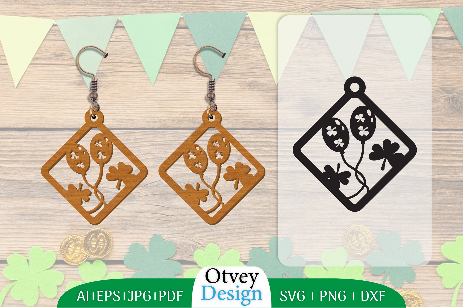 St Patrick's Day Earring Lasercut SVG Bundle 33 - CraftNest - Digital Crafting and Art