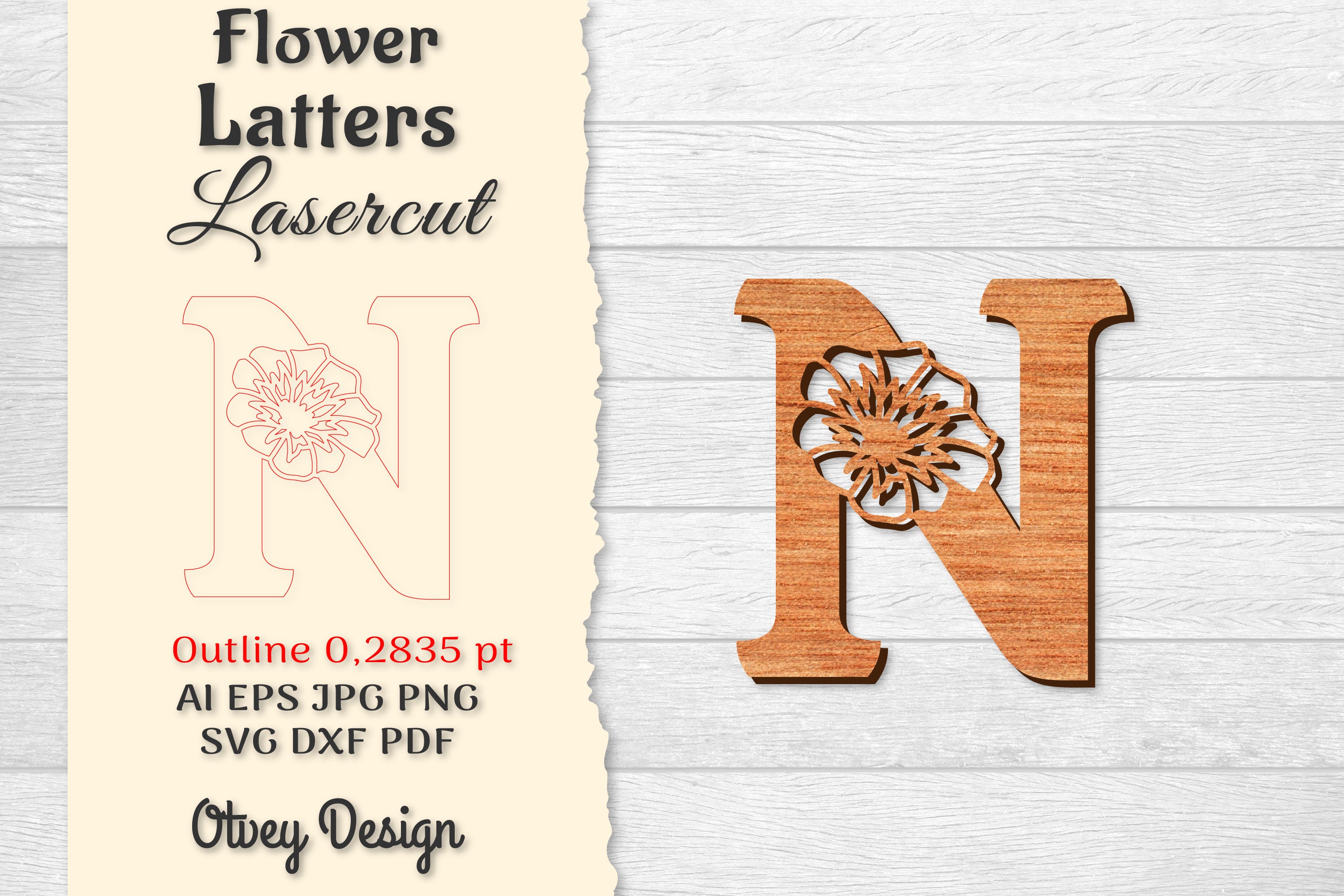 Flower Letters Laser Cut File SVG Bundle 9 - CraftNest - Digital Crafting and Art