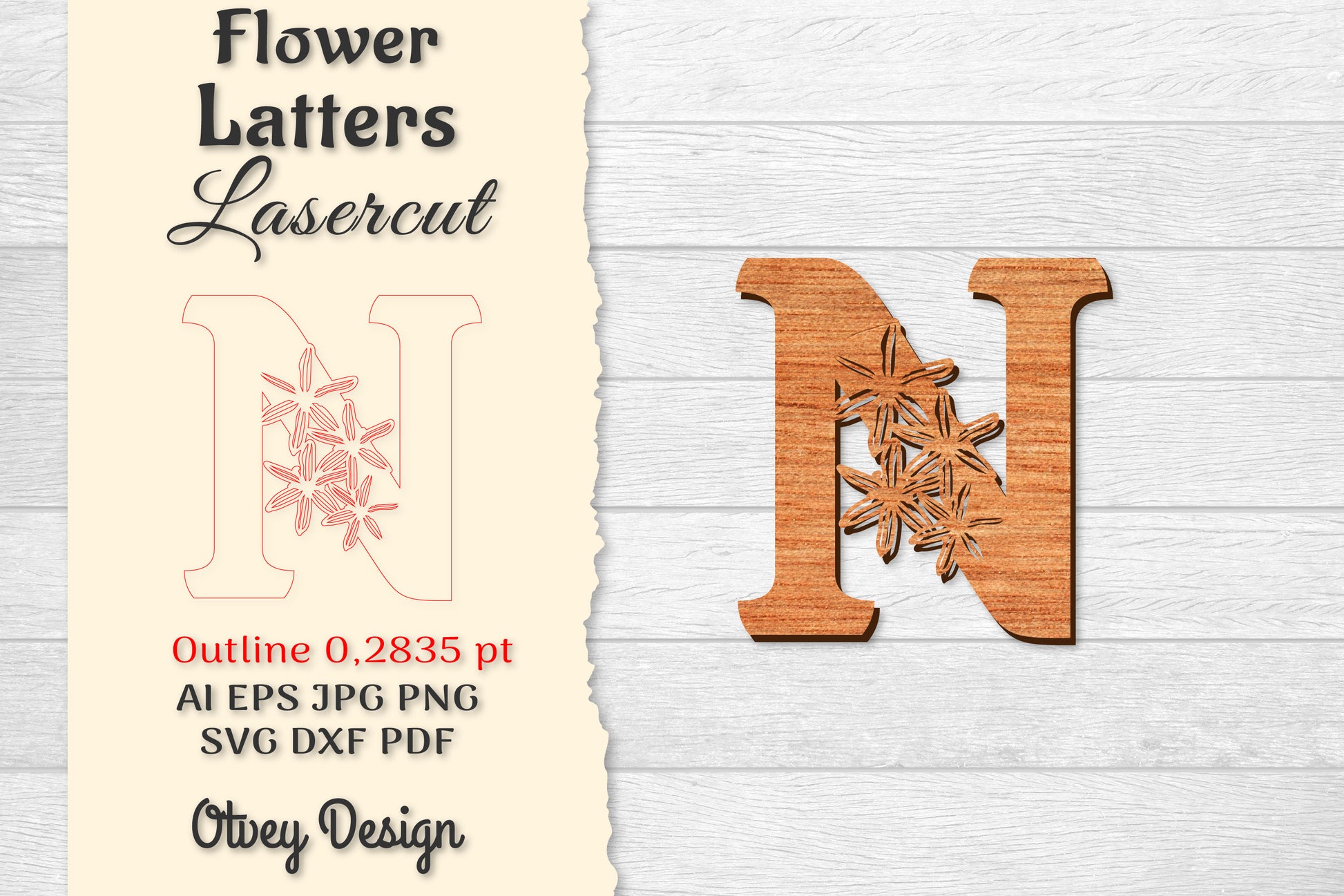 Flower Letters Laser Cut SVG Bundle 56 - CraftNest - Digital Crafting and Art