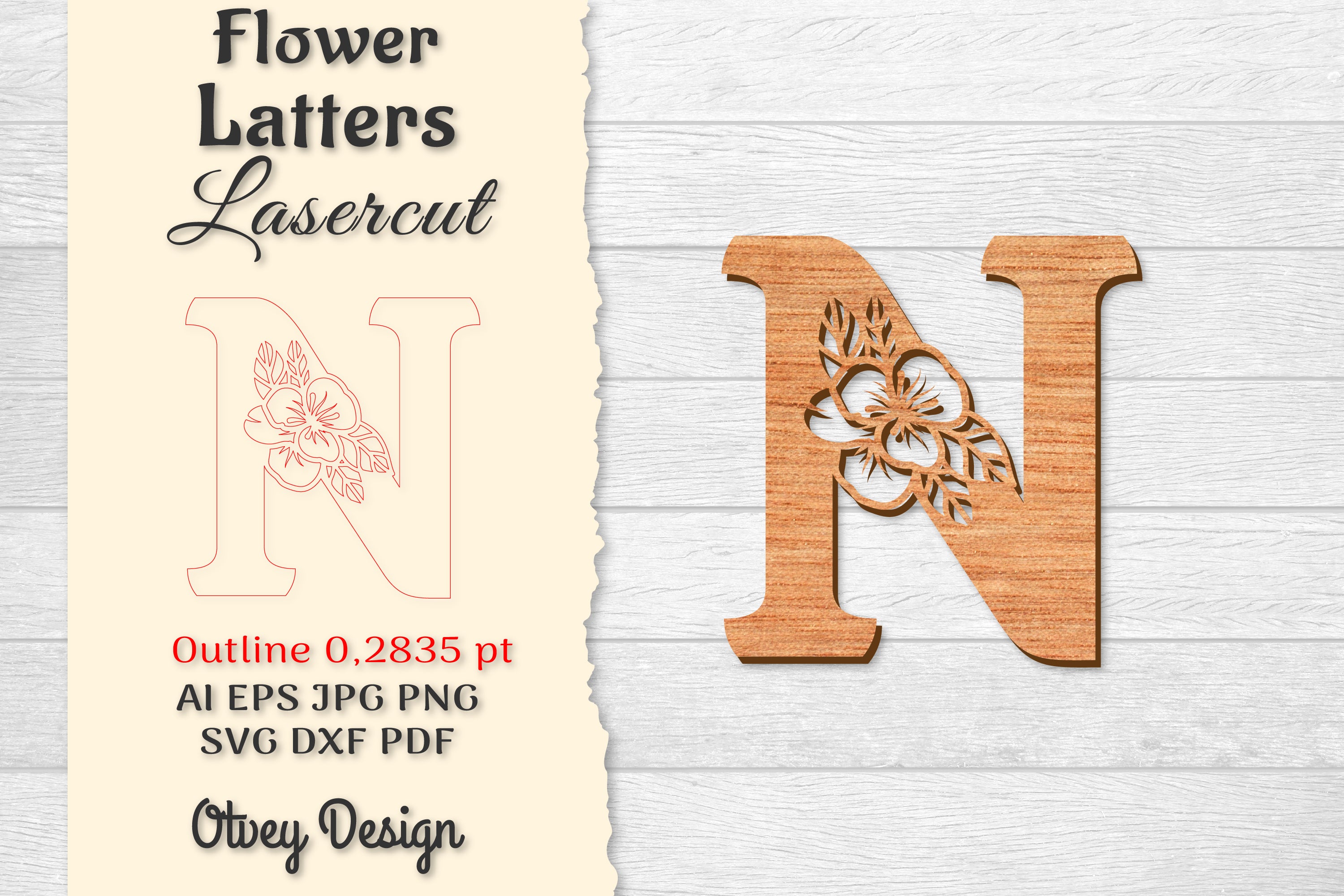 Flower Letters Laser Cut File SVG Bundle 87 - CraftNest - Digital Crafting and Art