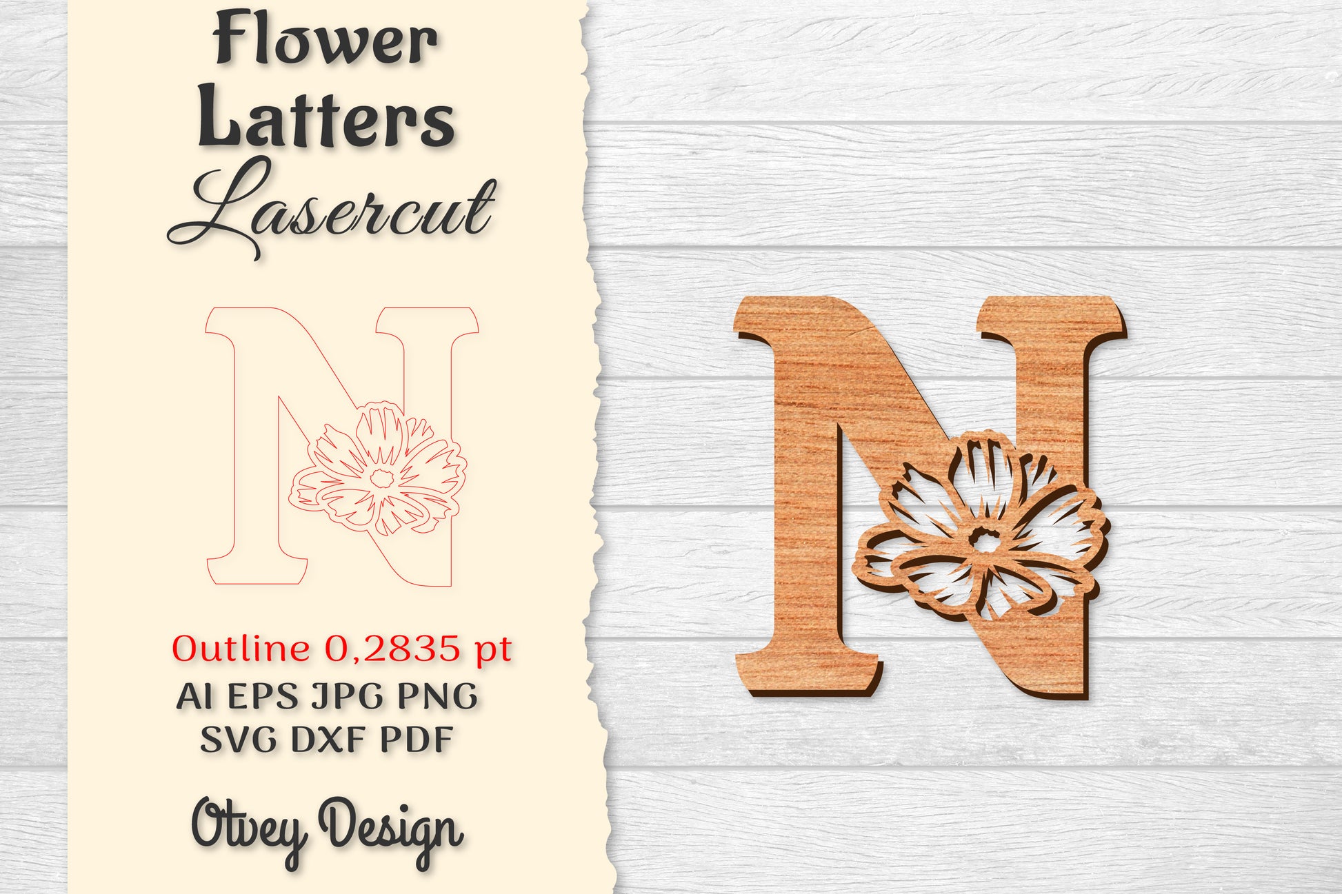Flower Letters Laser Cut File SVG Bundle 52 - CraftNest - Digital Crafting and Art