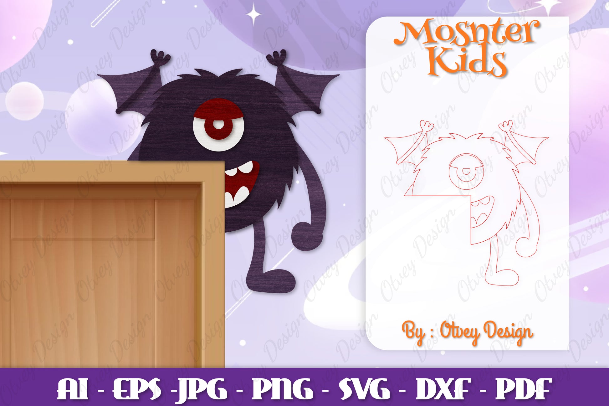 Monster Kids Corner Door Lasercut SVG Bundle 14 - CraftNest - Digital Crafting and Art