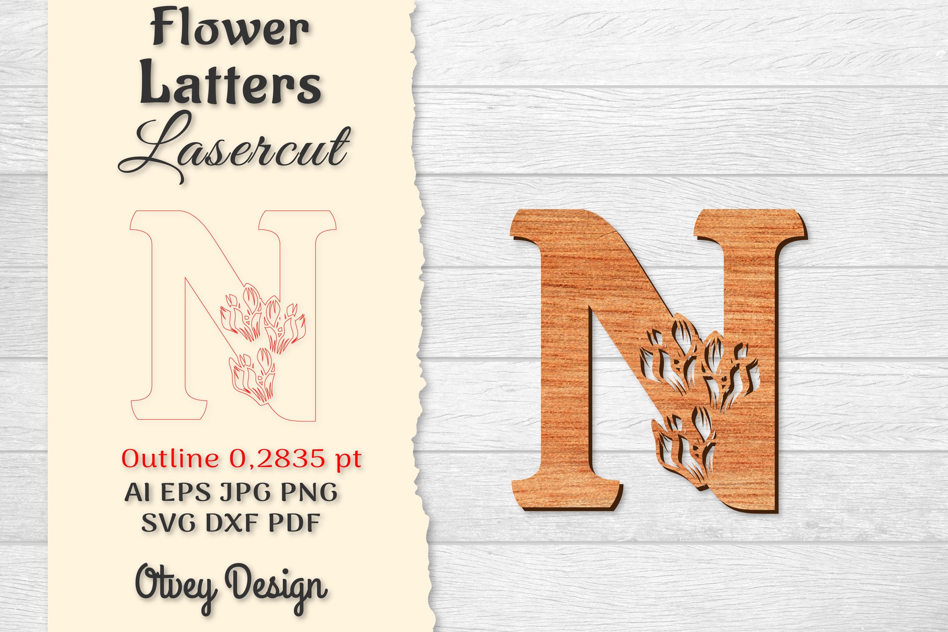 Flower Letters Laser Cut SVG Bundle 115 - CraftNest - Digital Crafting and Art