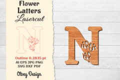 Flower Letters Laser Cut SVG Bundle 115 - CraftNest - Digital Crafting and Art