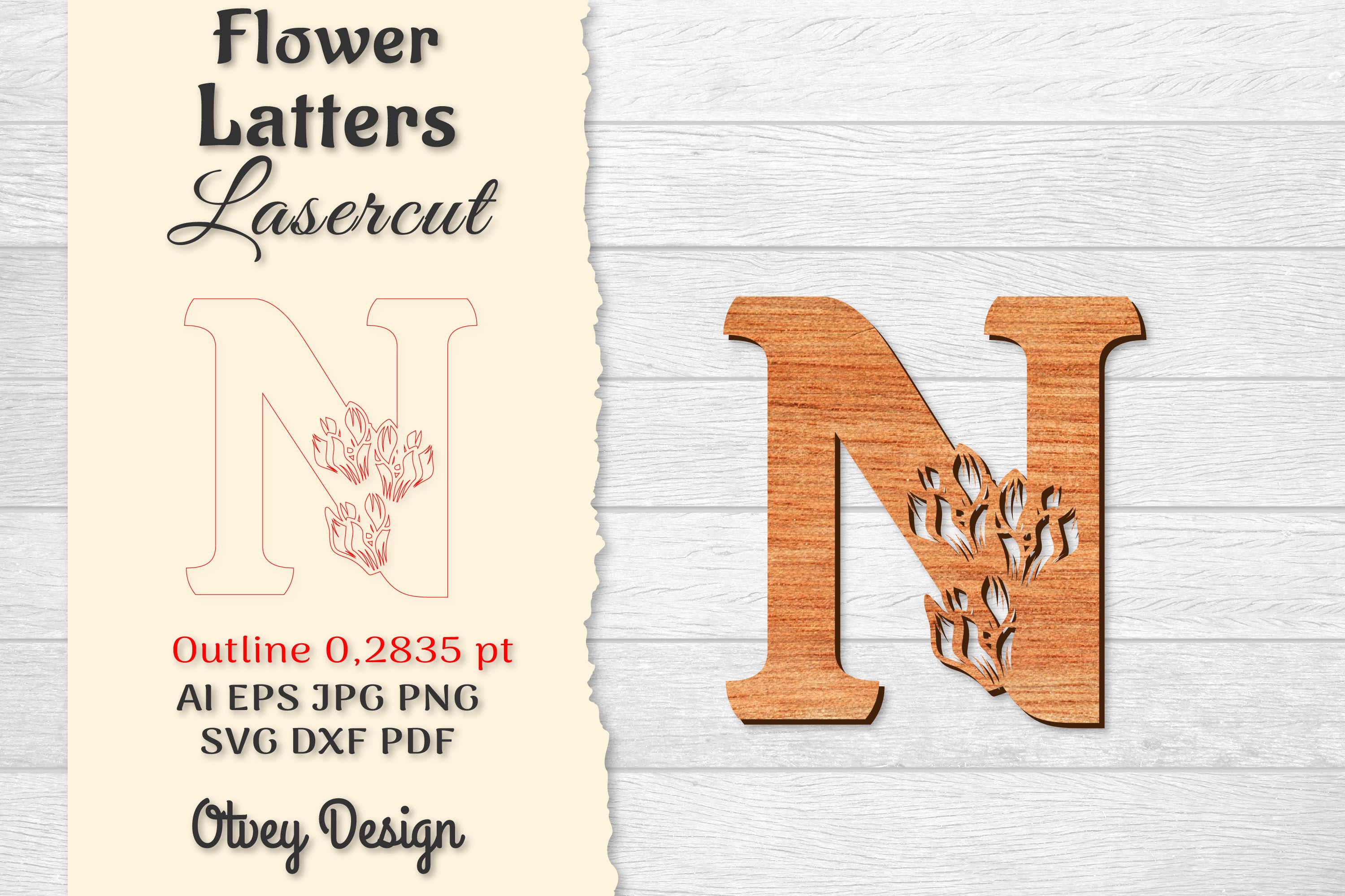 Flower Letters Laser Cut SVG Bundle 115 - CraftNest - Digital Crafting and Art