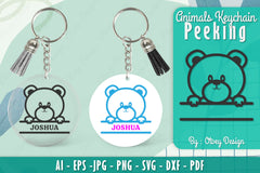 Animals Peeking Keychain SVG Bundle 6 - CraftNest - Digital Crafting and Art