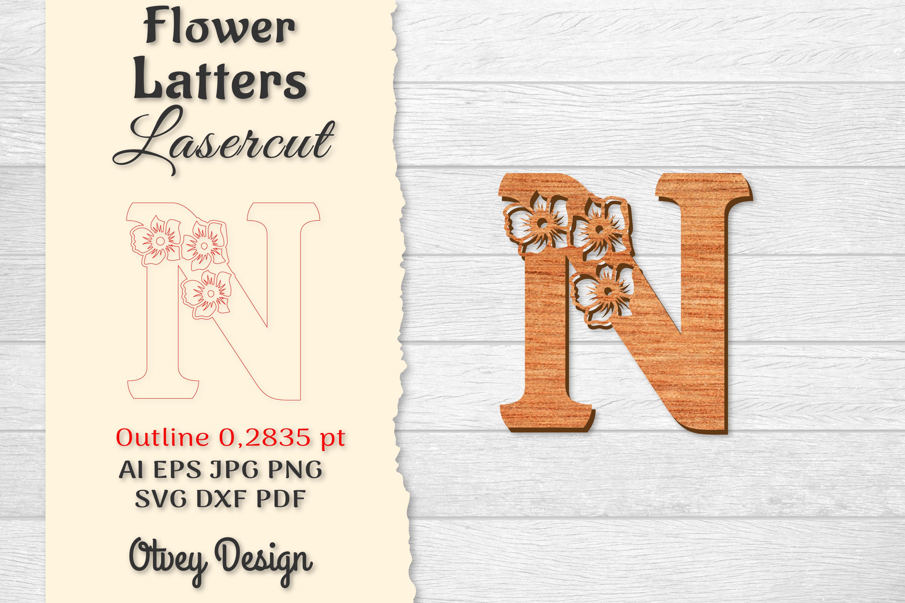 Flower Letters Laser Cut File SVG Bundle 114 - CraftNest - Digital Crafting and Art