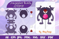 Monster Kids Lollipop Holders SVG Bundle 14 - CraftNest - Digital Crafting and Art