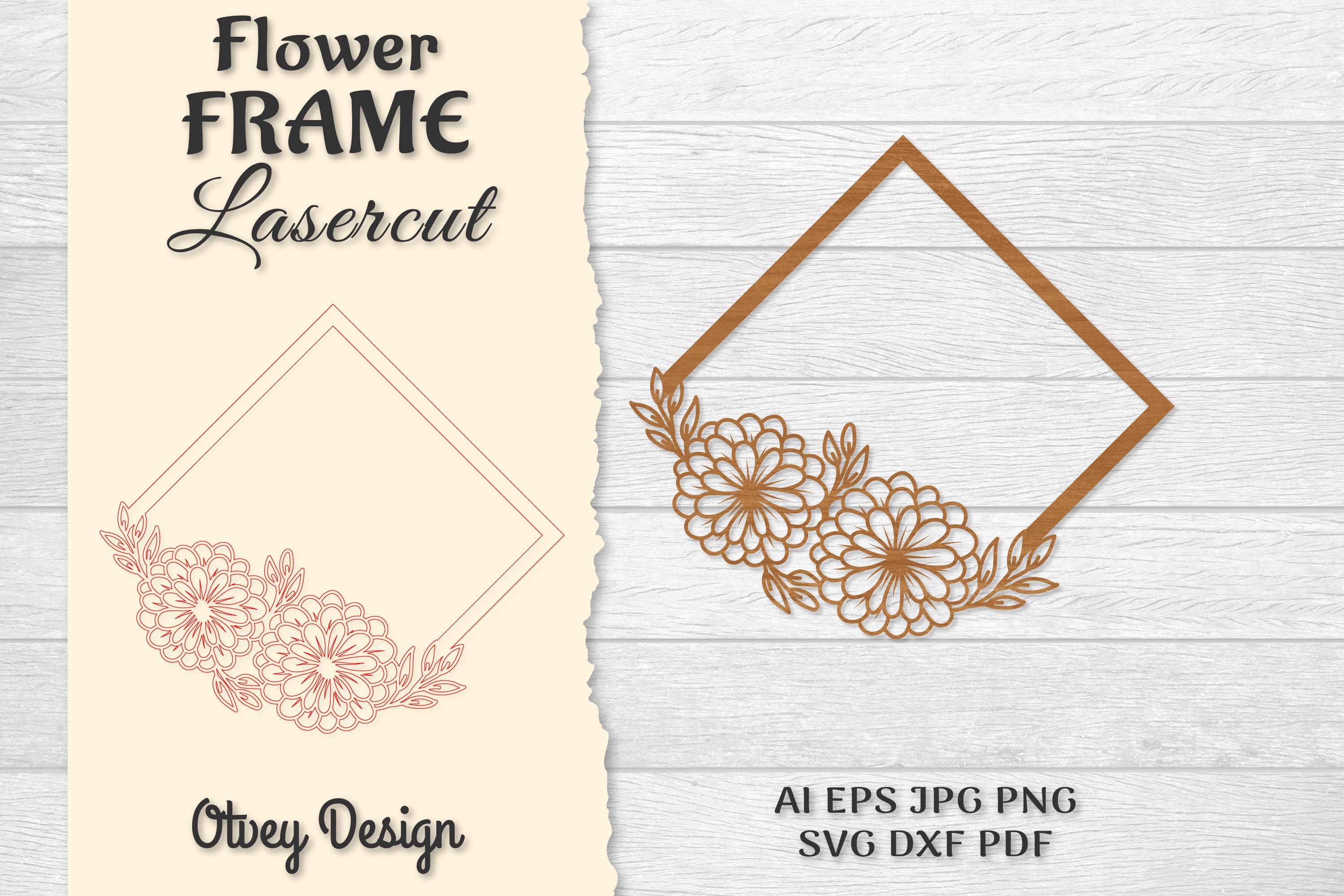 5 Frame Flower Lasercut SVG Bundle 14 - CraftNest - Digital Crafting and Art