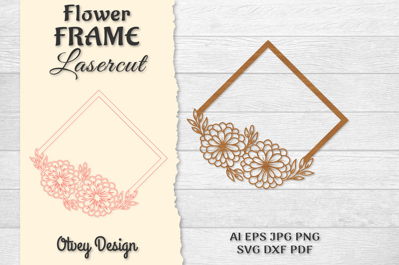 5 Frame Flower Lasercut SVG Bundle 14 - CraftNest - Digital Crafting and Art