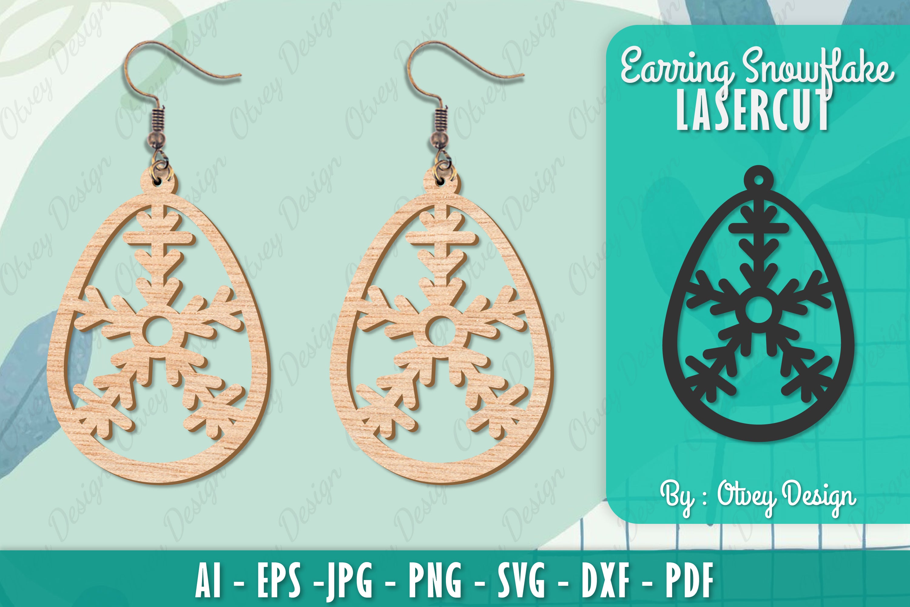 Snowflake Earring Lasercut SVG Bundle 54 - CraftNest - Digital Crafting and Art