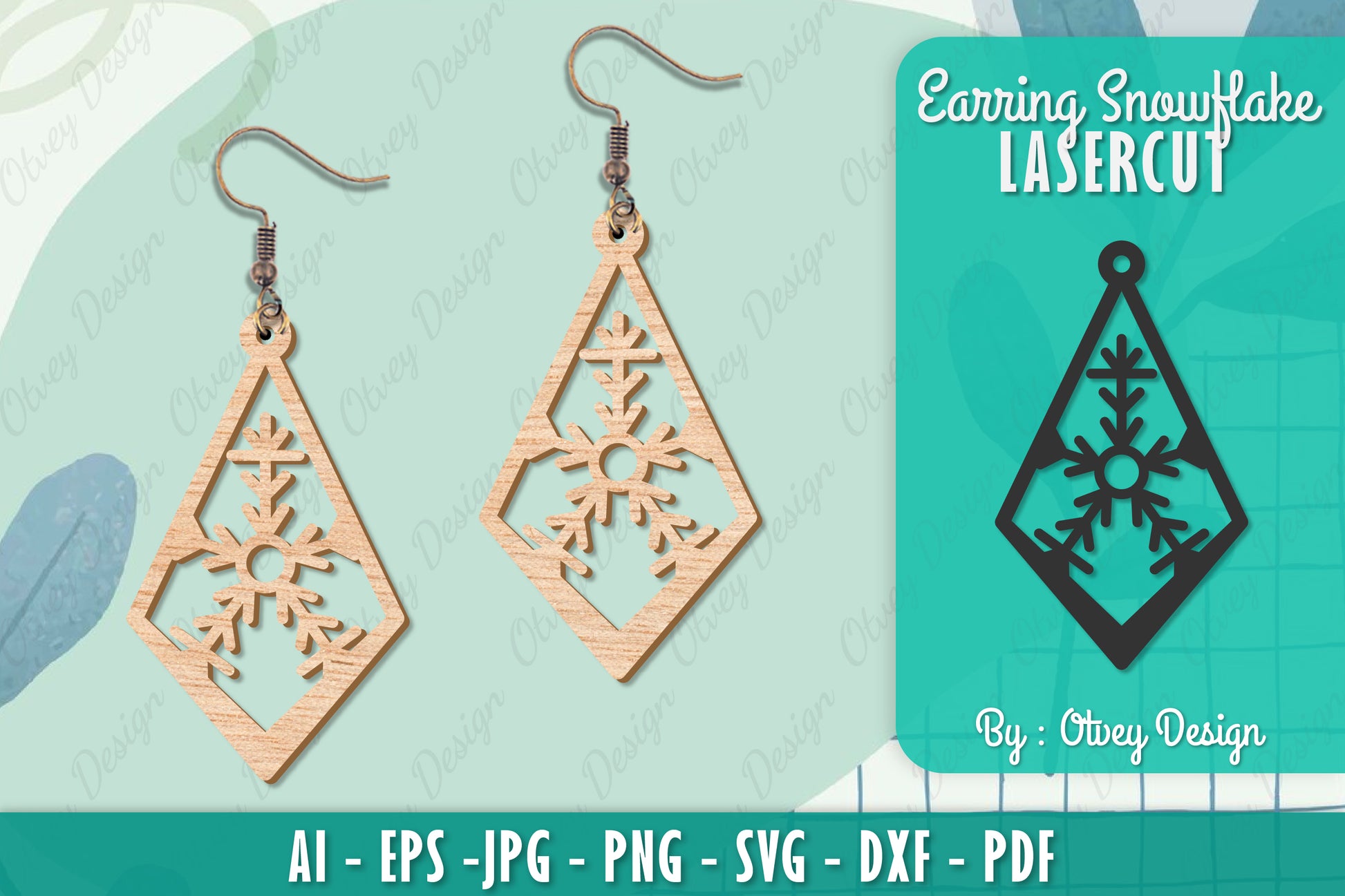 Snowflake Earring Lasercut SVG Bundle 70 - CraftNest - Digital Crafting and Art