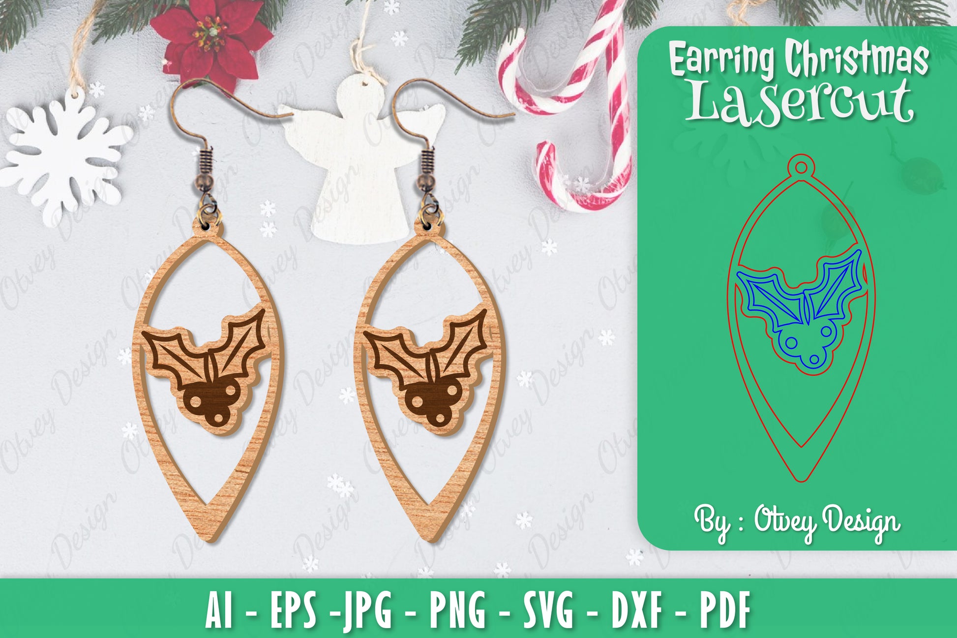 Christmas Earrings SVG Bundle 53 - CraftNest - Digital Crafting and Art