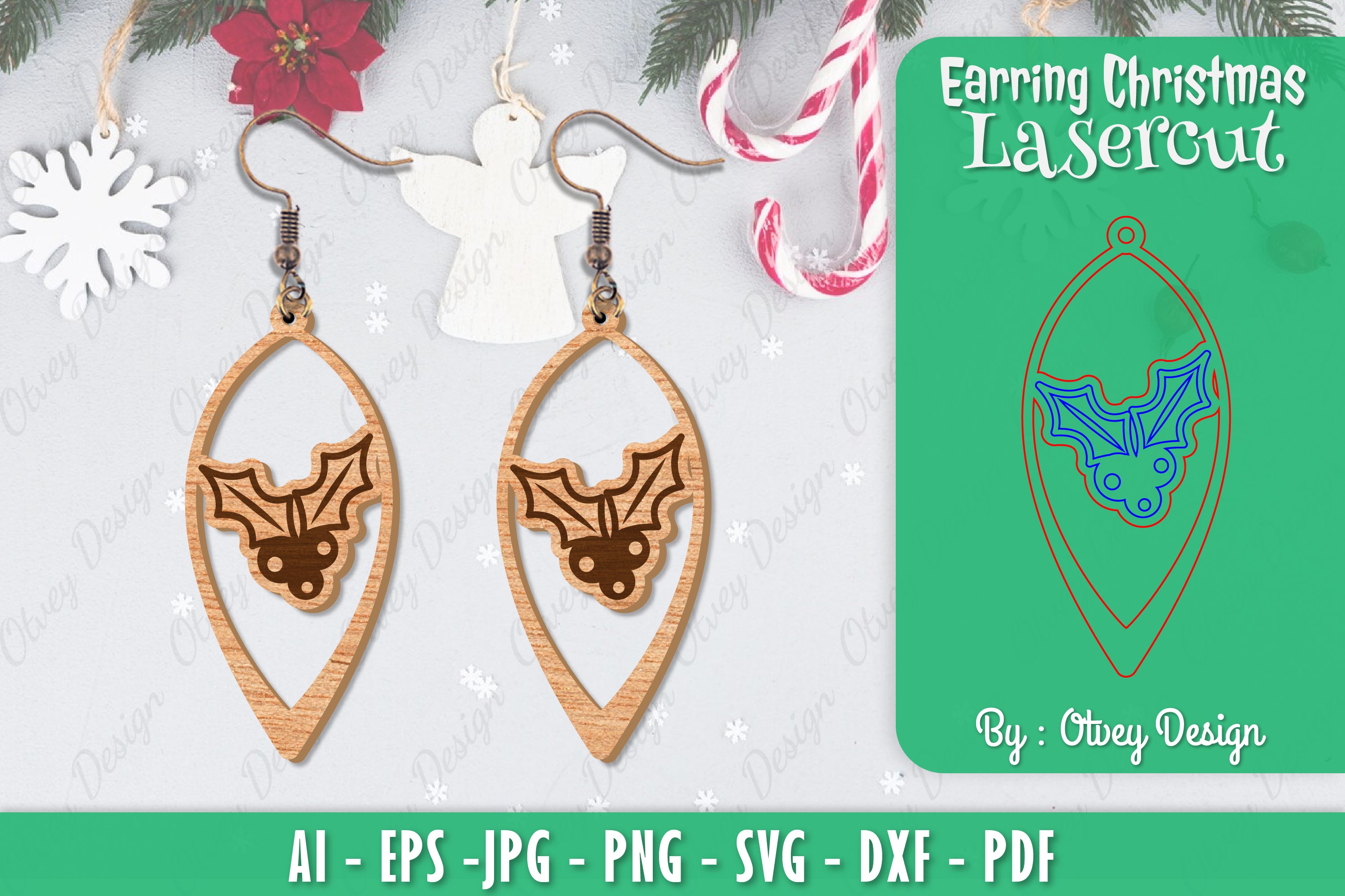 Christmas Earrings SVG Bundle 53 - CraftNest - Digital Crafting and Art