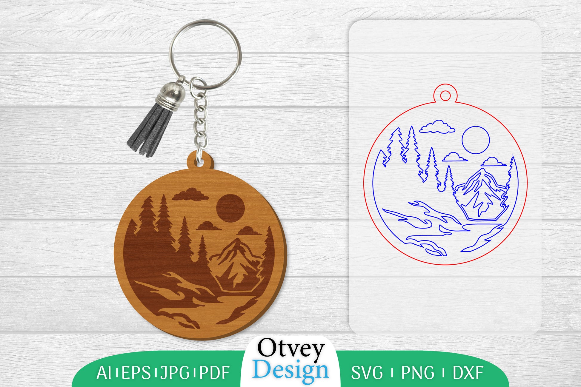 Sunset Mountain Keychain Lasercut SVG Bundle 1 - CraftNest - Digital Crafting and Art