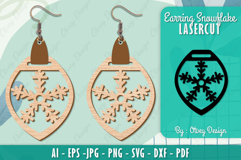 Snowflake Earring Lasercut SVG Bundle 150 - CraftNest - Digital Crafting and Art