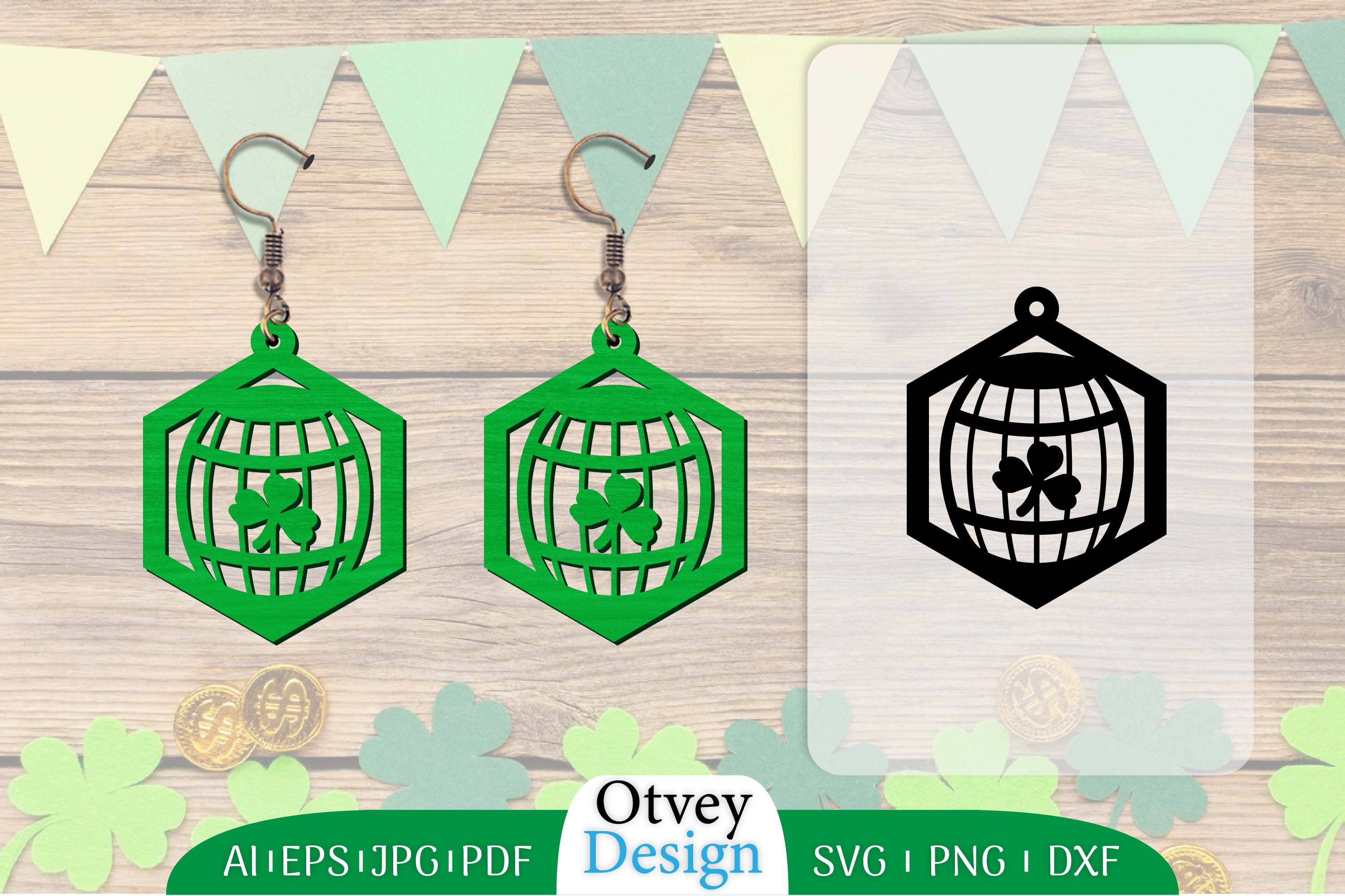 St Patrick's Day Earring Lasercut SVG Bundle