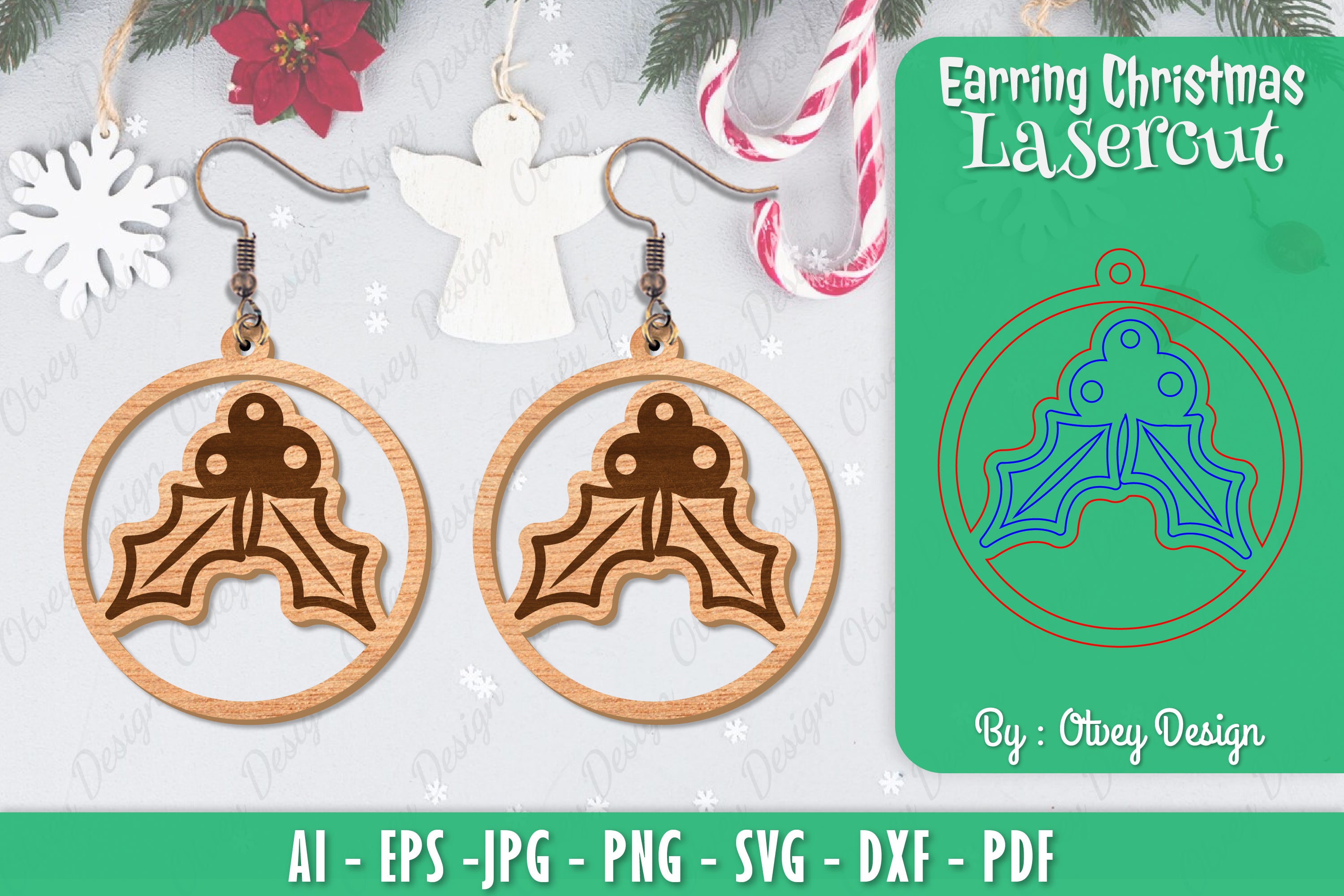 Christmas Earrings SVG Bundle