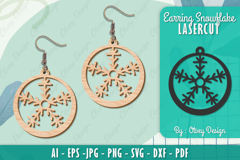 Snowflake Earring Lasercut SVG Bundle 102 - CraftNest - Digital Crafting and Art
