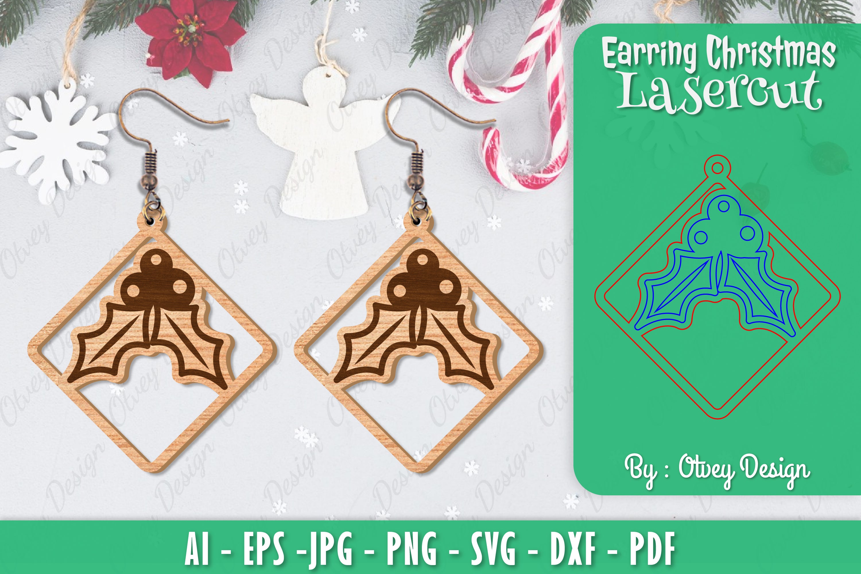 Christmas Earrings SVG Bundle