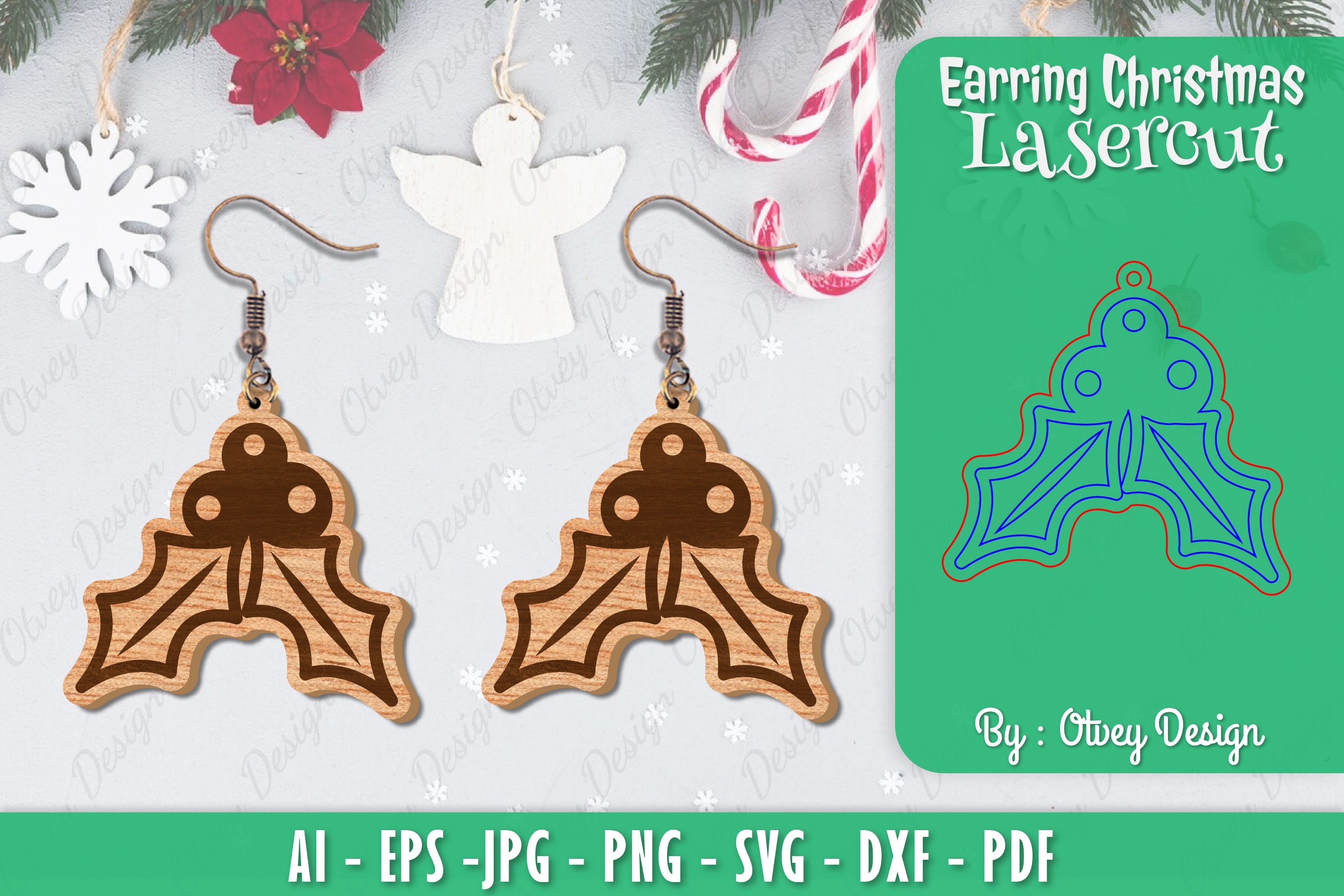 Christmas Earrings SVG Bundle