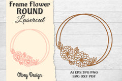 Frame Flower Round Lasercut SVG Bundle 14 - CraftNest - Digital Crafting and Art
