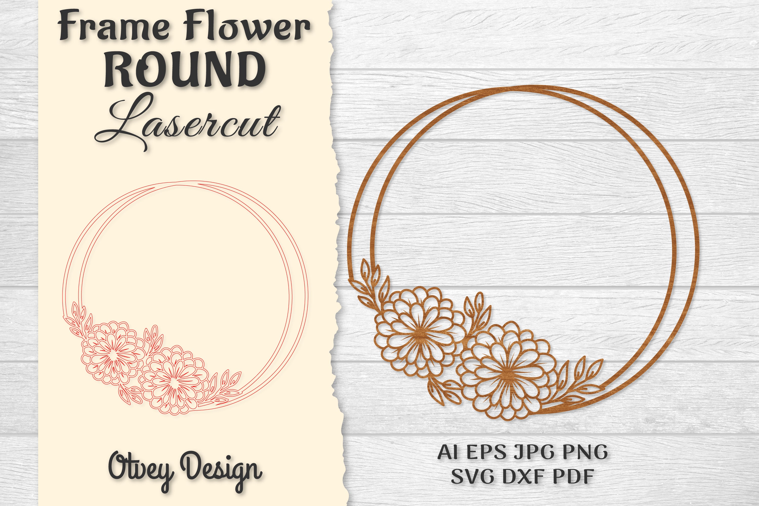 Frame Flower Round Lasercut SVG Bundle 14 - CraftNest - Digital Crafting and Art