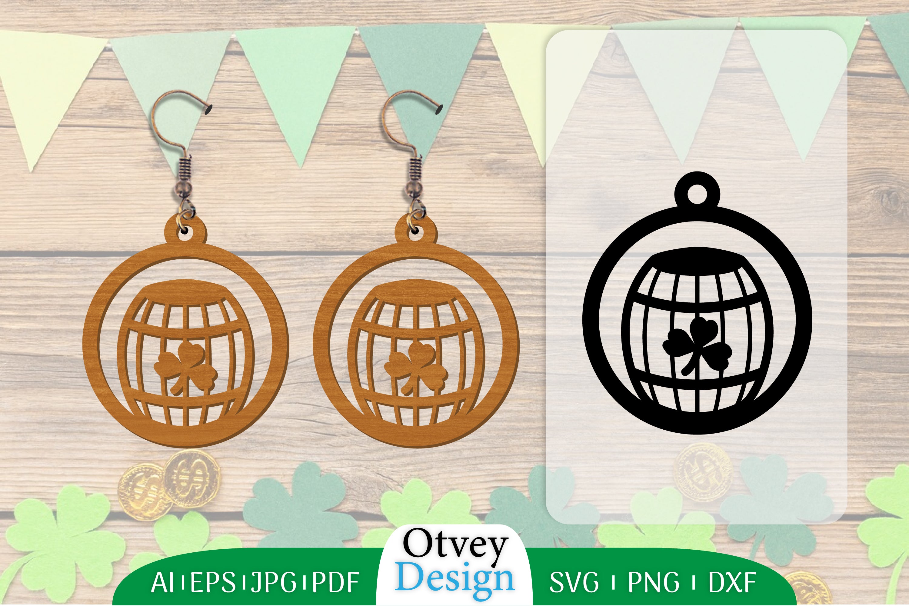St Patrick's Day Earring Lasercut SVG Bundle