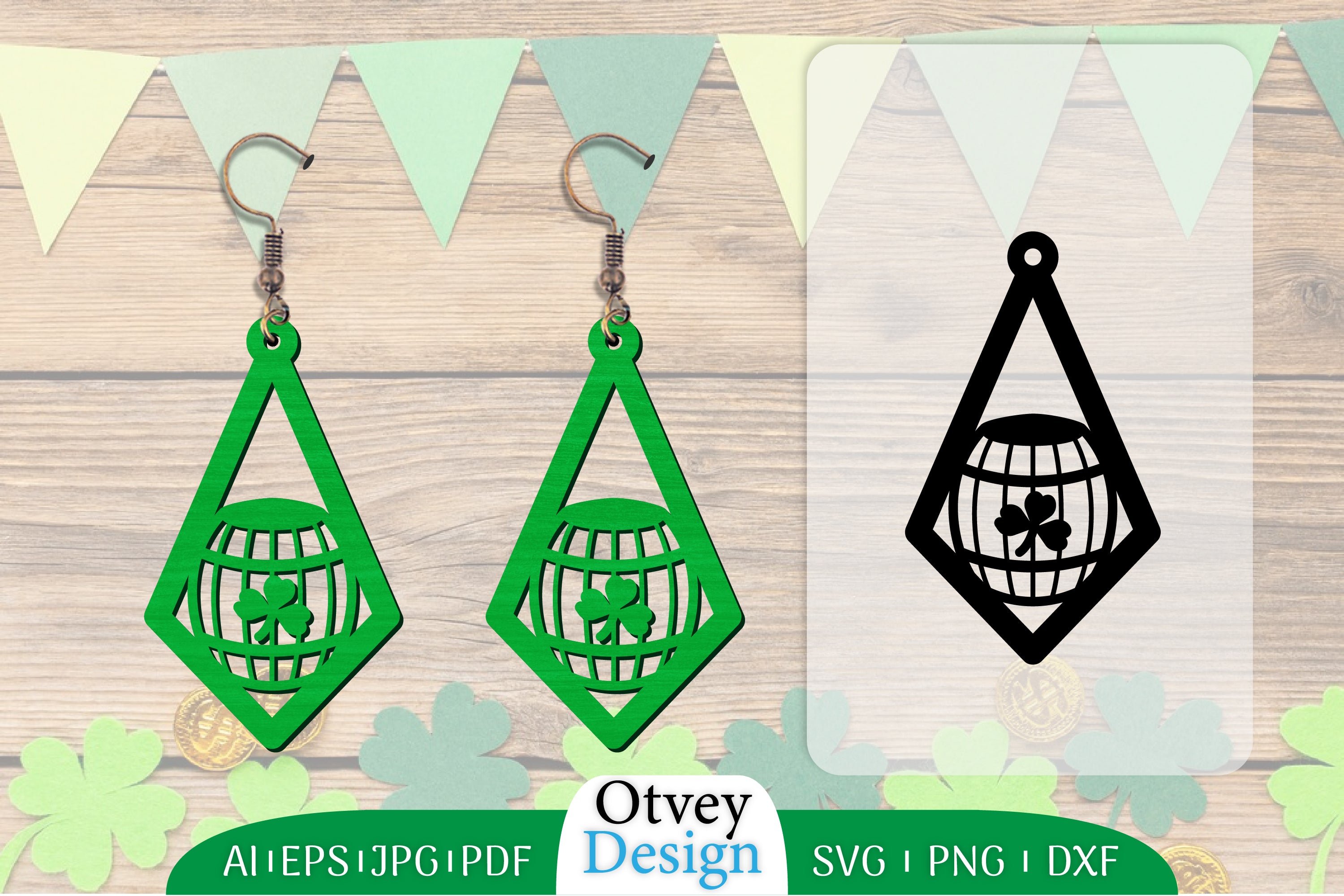 St Patrick's Day Earring Lasercut SVG Bundle 72 - CraftNest - Digital Crafting and Art