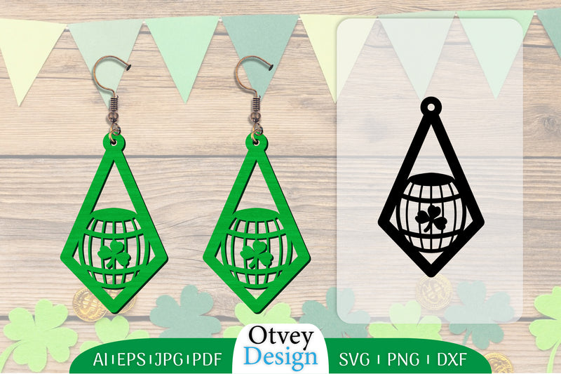 St Patrick's Day Earring Lasercut SVG Bundle 72 - CraftNest - Digital Crafting and Art