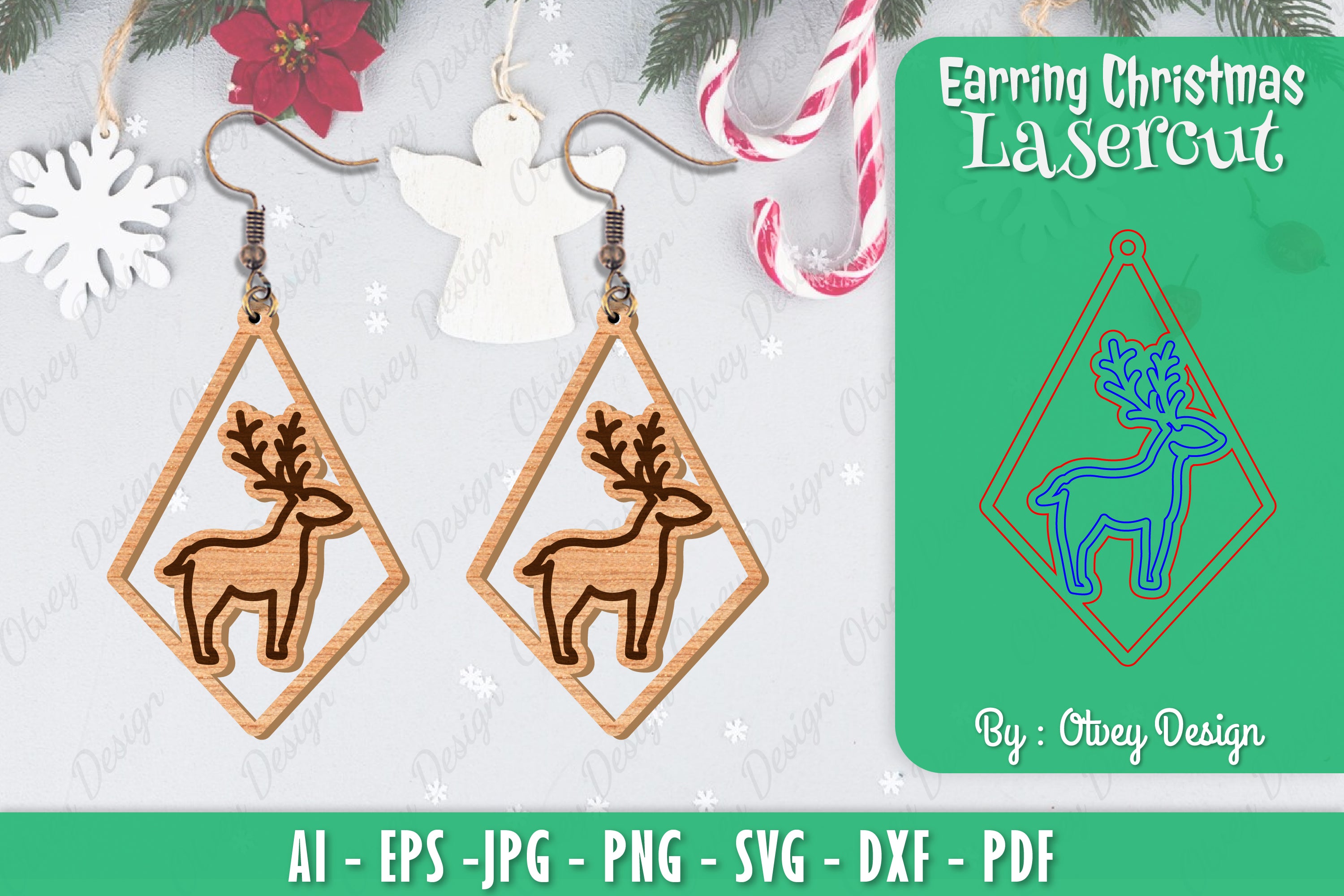 Christmas Earrings SVG Bundle 24 - CraftNest - Digital Crafting and Art