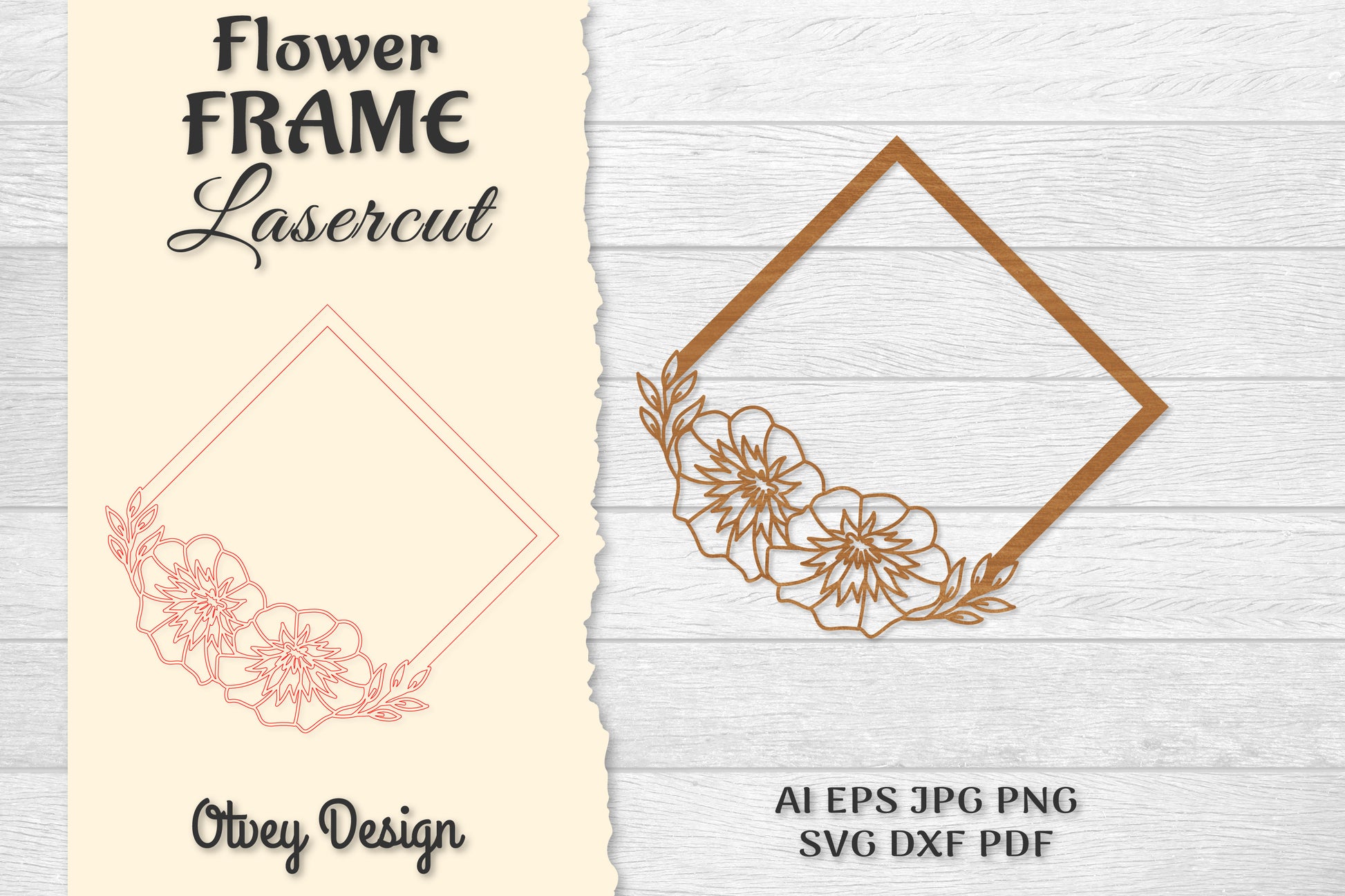 5 Frame Flower Lasercut SVG Bundle 15 - CraftNest - Digital Crafting and Art