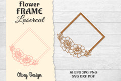 5 Frame Flower Lasercut SVG Bundle 15 - CraftNest - Digital Crafting and Art