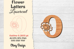 Flower Letters Laser Cut SVG Bundle 31 - CraftNest - Digital Crafting and Art