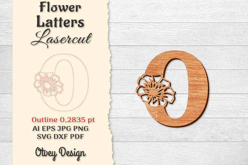 Flower Letters Laser Cut SVG Bundle 31 - CraftNest - Digital Crafting and Art