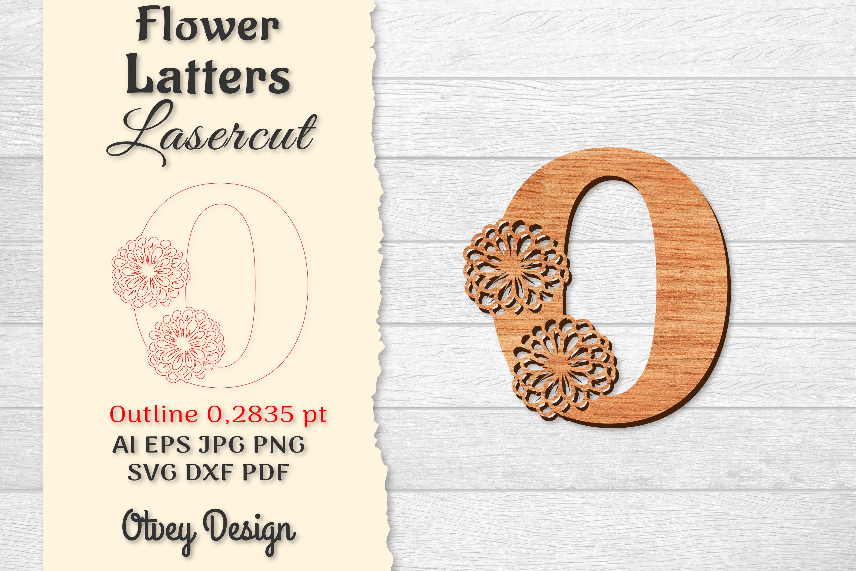 Flower Letters Laser Cut File SVG Bundle 23 - CraftNest - Digital Crafting and Art