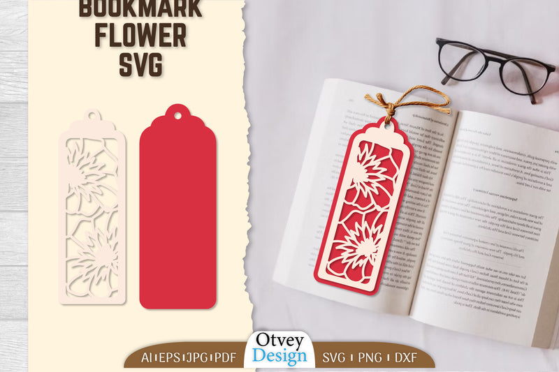 Flower Bookmark SVG Bundle 5 - CraftNest - Digital Crafting and Art