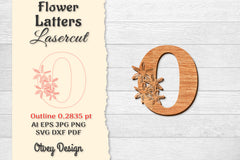 Flower Letters Laser Cut SVG Bundle 57 - CraftNest - Digital Crafting and Art