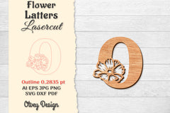 Flower Letters Laser Cut File SVG Bundle 53 - CraftNest - Digital Crafting and Art