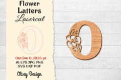 Flower Letters Laser Cut SVG Bundle 82 - CraftNest - Digital Crafting and Art