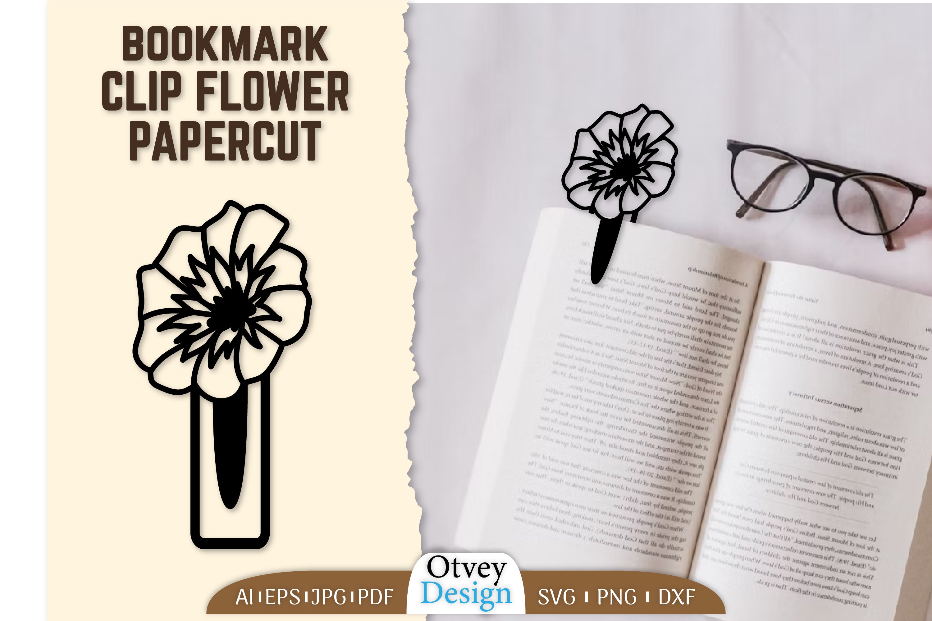 Flower Clip Bookmark SVG Bundle 2 - CraftNest - Digital Crafting and Art