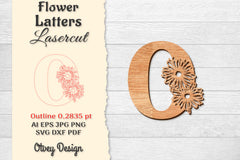 Flower Letters Laser Cut File SVG Bundle 75 - CraftNest - Digital Crafting and Art