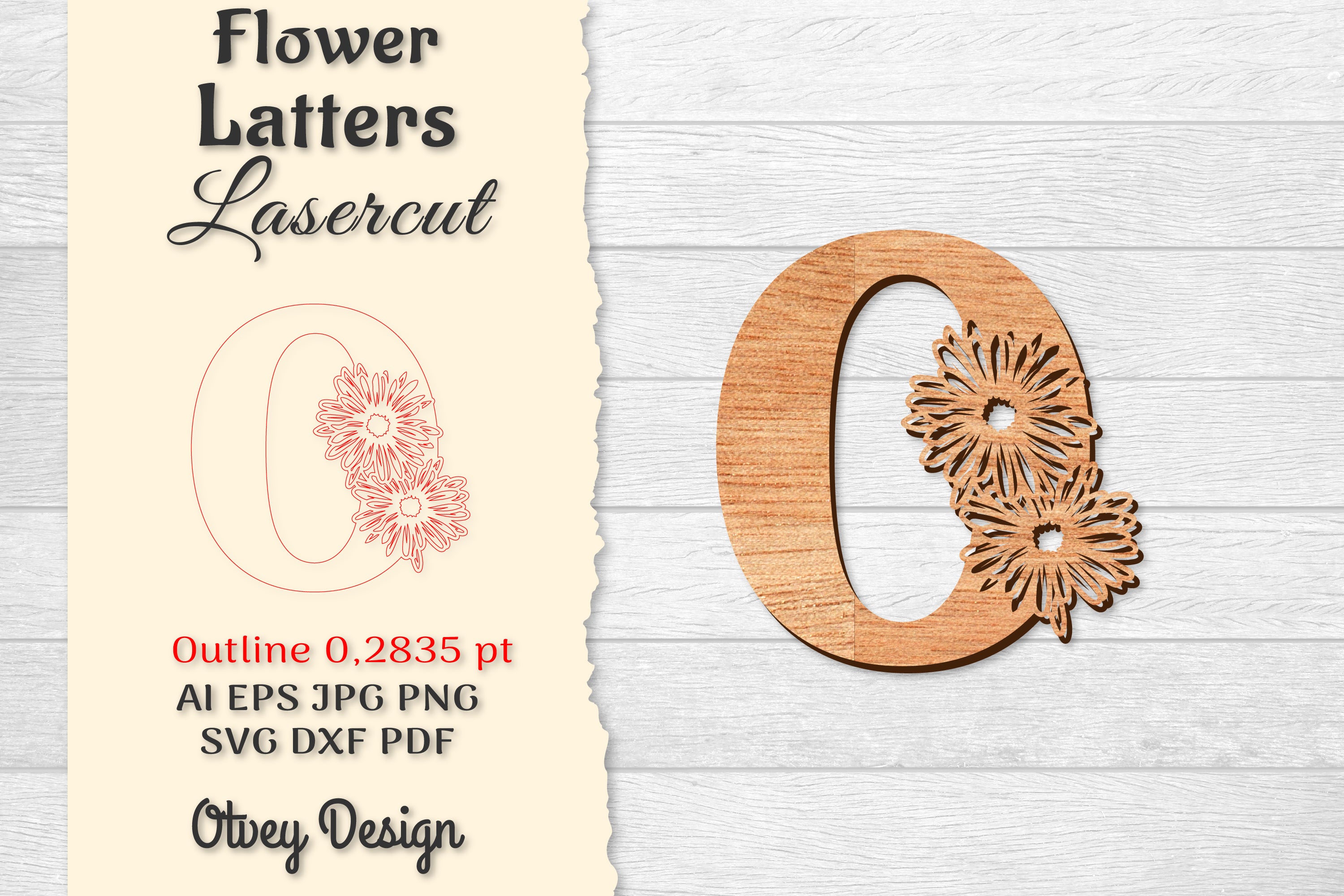 Flower Letters Laser Cut File SVG Bundle 75 - CraftNest - Digital Crafting and Art
