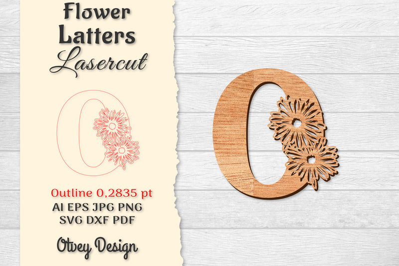 Flower Letters Laser Cut File SVG Bundle 75 - CraftNest - Digital Crafting and Art