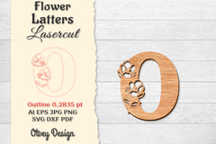 Flower Letters Laser Cut SVG Bundle 98 - CraftNest - Digital Crafting and Art
