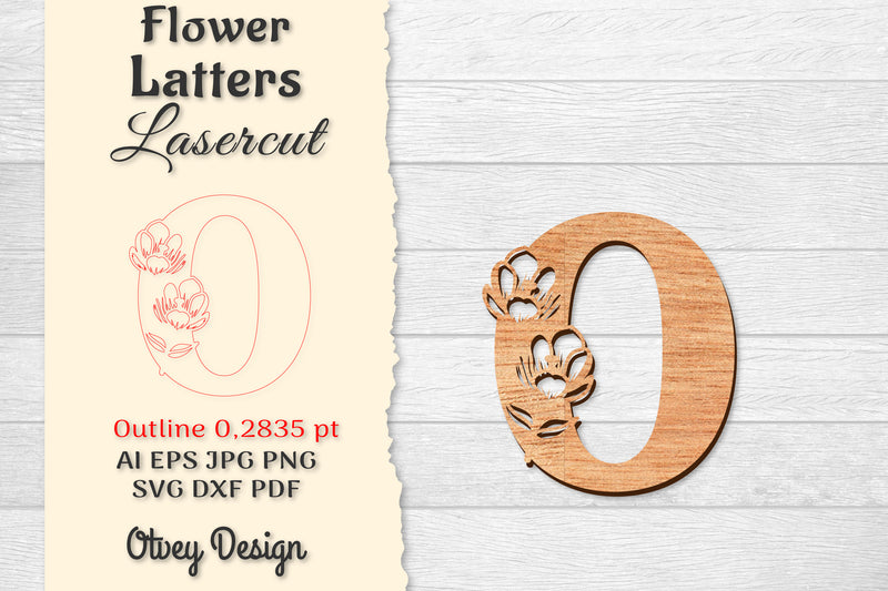 Flower Letters Laser Cut SVG Bundle 98 - CraftNest - Digital Crafting and Art