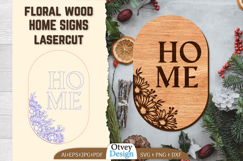 Floral Home Wood Signs SVG Bundle 15 - CraftNest - Digital Crafting and Art