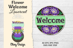 Flower Welcome Lasercut SVG Bundle 7 - CraftNest - Digital Crafting and Art