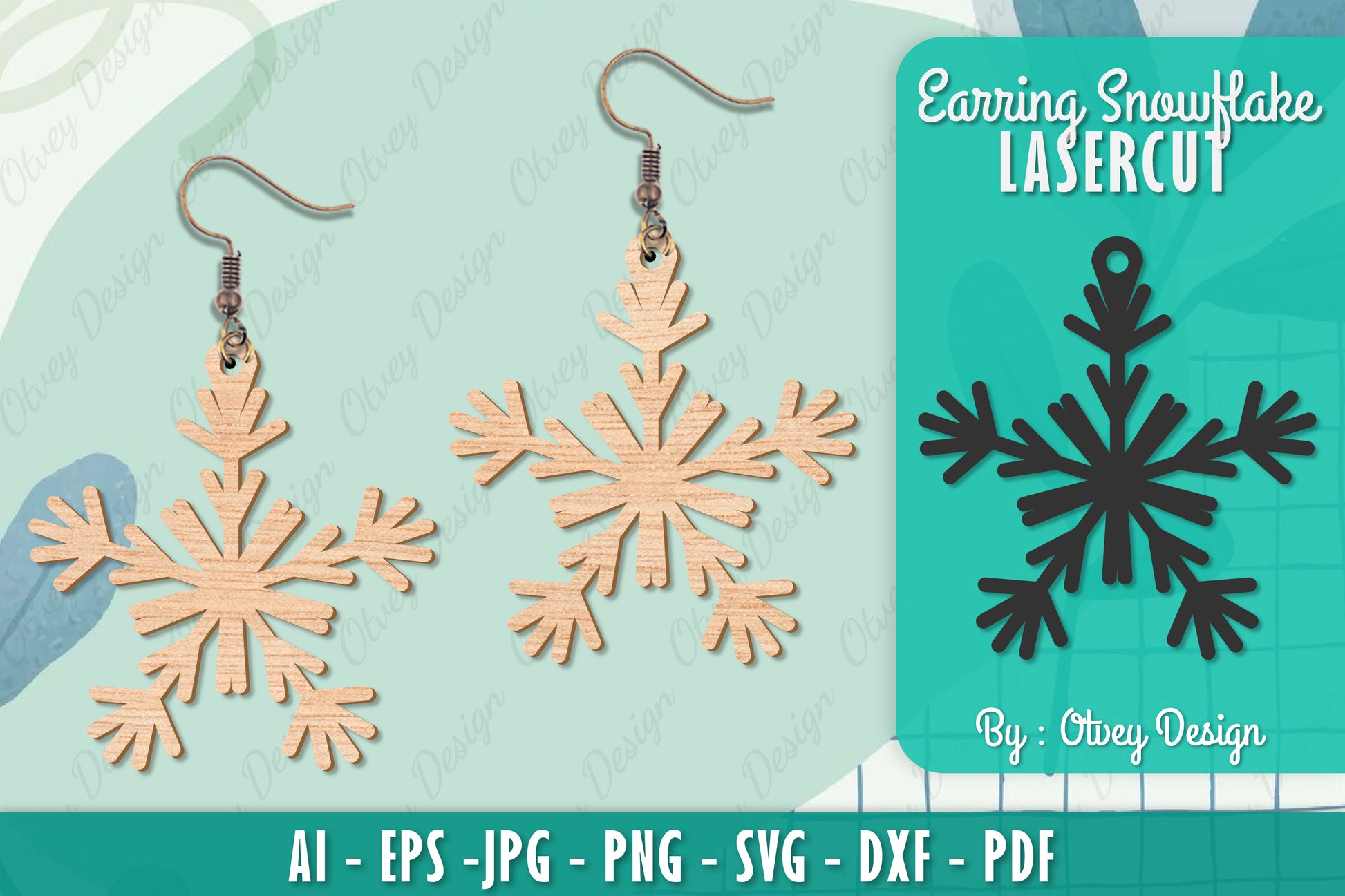 Snowflake Earring Lasercut SVG Bundle 7 - CraftNest - Digital Crafting and Art